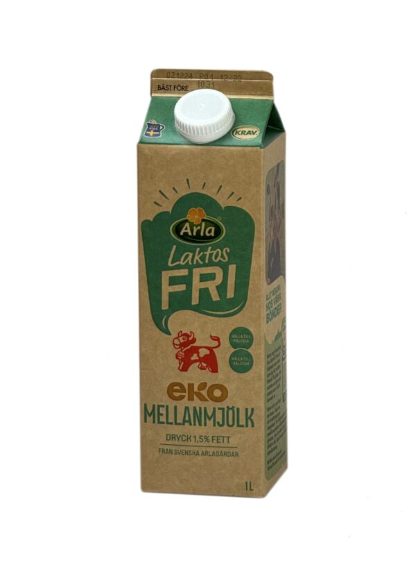 Ekologisk Laktosfri eko mellanmjölkdryck 1.5% 1 liter