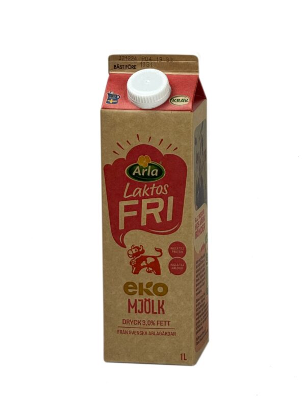 Laktosfri eko standardmjölkdryck 3.0% 1 liter